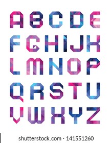 colorful font from triangles