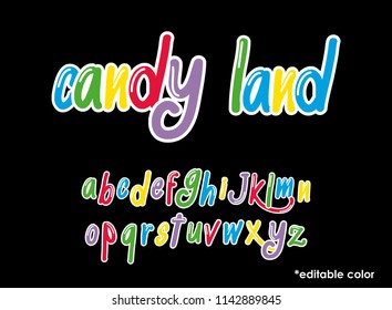 colorful font vector. editable color