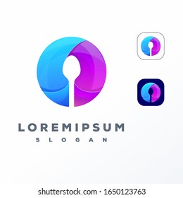 Colorful food icon and logo design ready to use