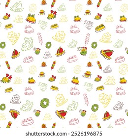 Colorful Food Patterns with Snacks