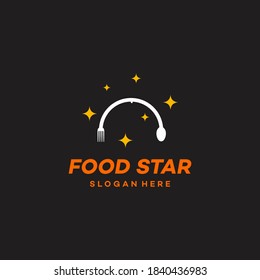 Colorful Food Star,Star food logo design template Symbol stock illustration
