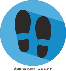 Colorful foot icon with long shadow effect. Vector file. 