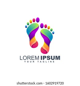 Colorful foot logo design template