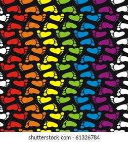 Colorful Foot Print Vector Background