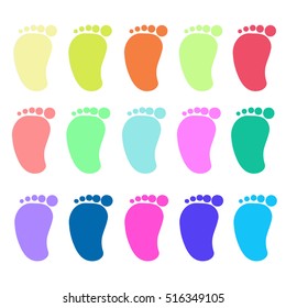 Colorful foot prints vector