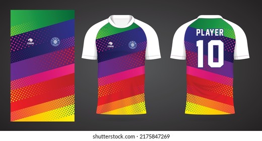 colorful football jersey sport design template