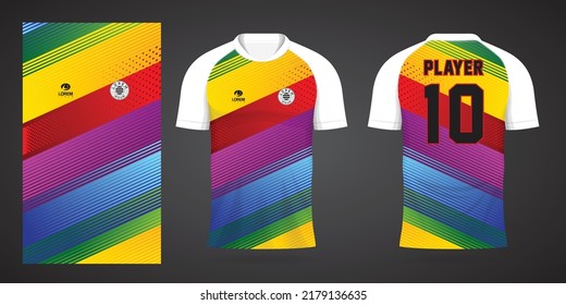 colorful football jersey sport design template