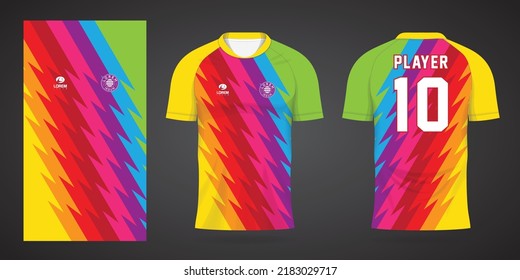 colorful football jersey sport design template