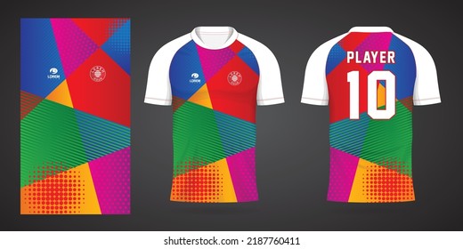colorful football jersey sport design template