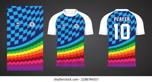 colorful football jersey sport design template