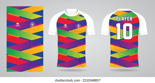 colorful football jersey sport design template