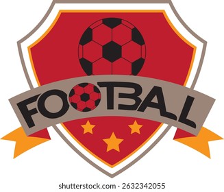 Colorful Football Logo Badge Vector Template for Sport Teams and Academies.