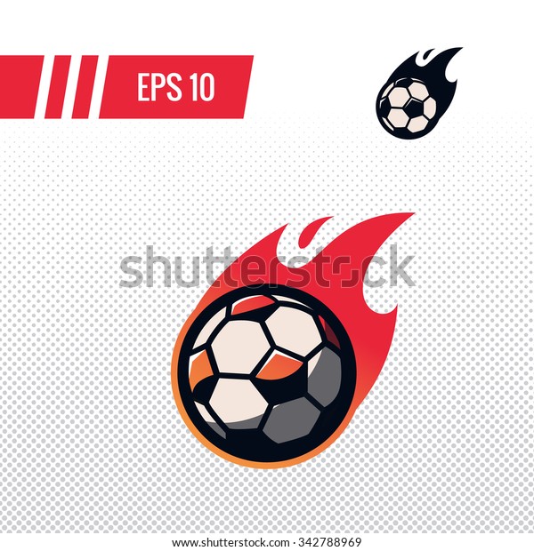 Colorful Football Soccer Ball Fire Tail Stock Vector Royalty Free