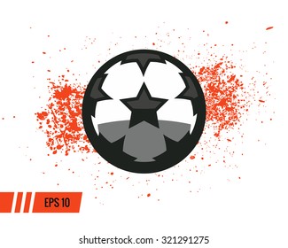 Colorful football soccer illustration of ball with abstract background. Vector abstract illustration.