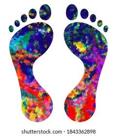 Colorful footprint vector design template