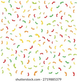 Fondo de patrón de Vector sin fisuras de huellas de colores: Textura de Fondo de pantalla de pasos de pie Abstractas para niños
