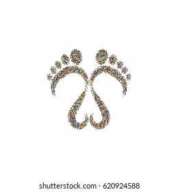 Colorful footprints vector illustration