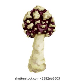 Colorful forest mushroom toadstool. Vector graphics.