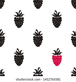 Colorful forest print. Seamless pattern with blackberry and raspberry. Berry collection.