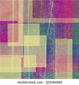 Colorful forms on fabric texture