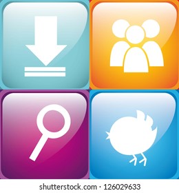 colorful four apps background, app store. vector illustration