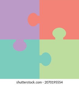 colorful four pieces puzzle game