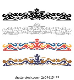 Colorful Four sets Decorative Border Illustration