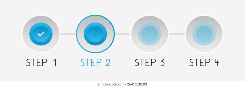Colorful four steps vector illustration.