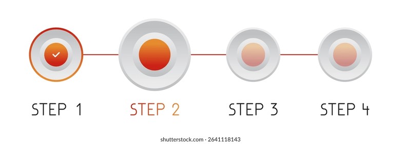 Colorful four steps vector illustration.