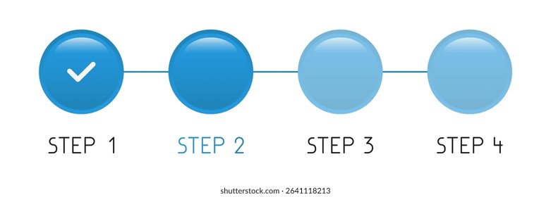 Colorful four steps vector illustration.