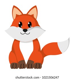 colorful fox cute wild animal character