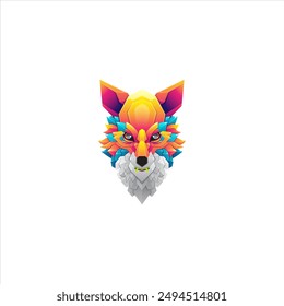 Colorful Fox Gradient Logo Template using modern style vector view