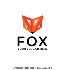 Colorful Fox head premium logo design vector template