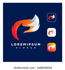 Colorful fox logo design ready to use
