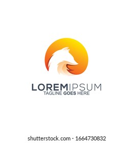 colorful fox logo design vector