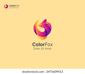 Colorful fox with smooth gradient logo