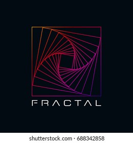 Colorful Fractal Abstract Shape Symbol