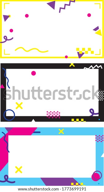 Colorful Frame 80s Overlay Frame Video Stock Vector (Royalty Free ...