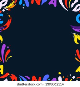 Colorful frame for any content. Vector design template