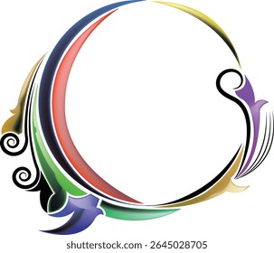 colorido quadro arte vetor para fotos, caligrafia, revistas de parede, quadro círculo pinturas.eps10