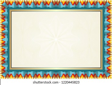 Colorful Frame or Border with colorful decorative Design, suitable for certificate - diploma border and frame 