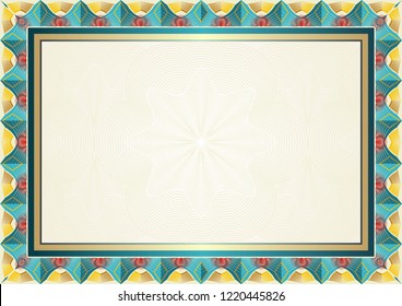 Colorful Frame or Border with colorful decorative Design, suitable for certificate - diploma border and frame 