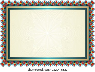 Colorful Frame or Border with colorful decorative Design, suitable for certificate - diploma border and frame 