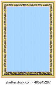 Colorful frame border for diploma or certificate. Vintage and floral elements are in the frame design.