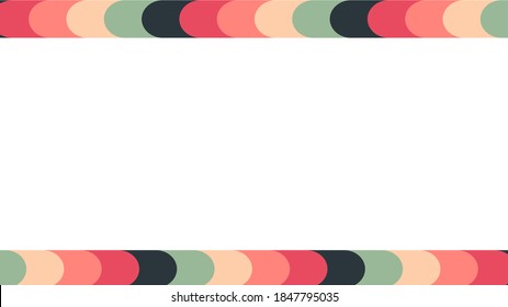 Colorful frame brochure template background with blank white copy space. Modern graphic vector cover, vintage pastel black, red, orange and green soft colors brush strokes edge
