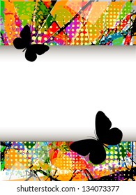 Colorful frame with butterflies