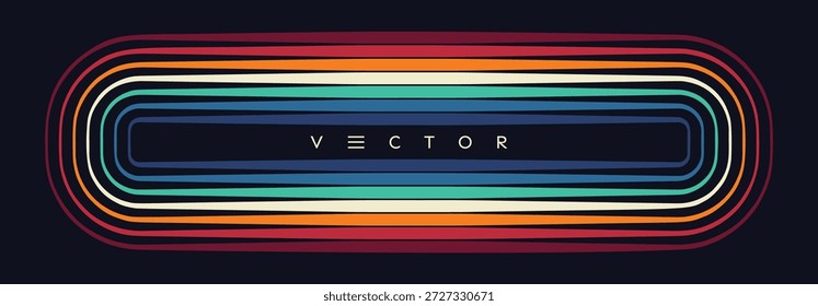 El marco colorido consta de múltiples líneas multicolores. Efecto de resplandor. Tiras de neón y led. Ilustración vectorial para folleto, cartel, cubierta, tarjeta, volante, Anuncio, publicidad o presentación.
