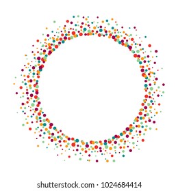 Colorful frame from dots on white background, vector illustration
