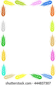 Colorful frame with ear of wheat.