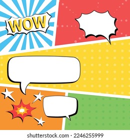 colorful frame element comic illustration design